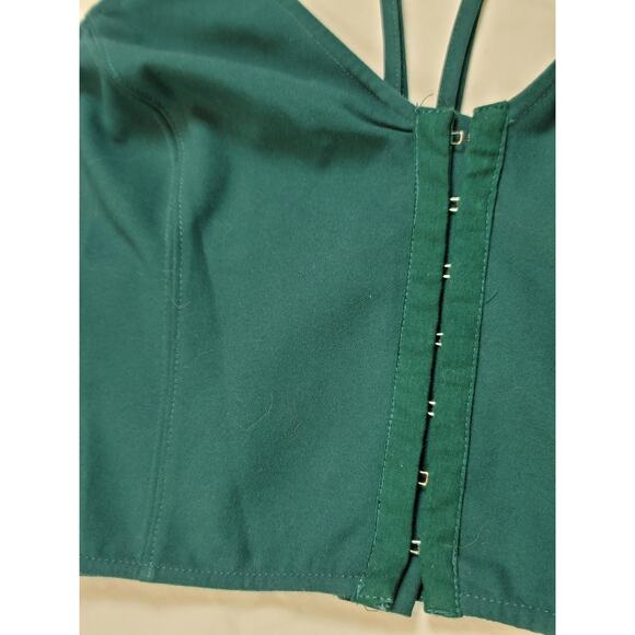 Free‎ People Intimately Green Hook Bralette Corset Style Women's Size Large - Picture 2 of 8